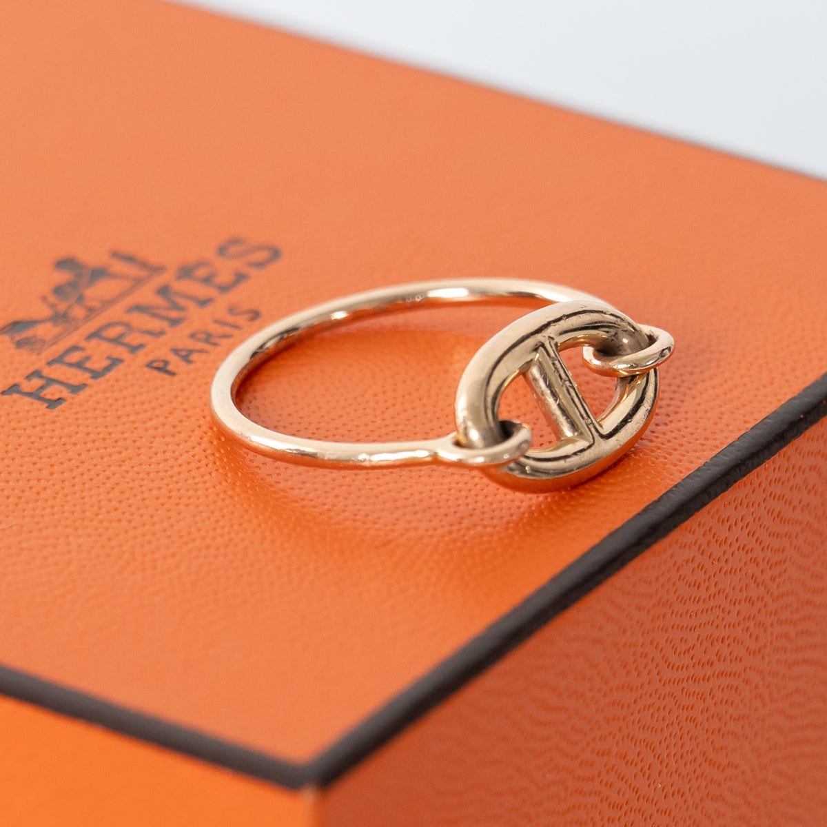 Hermes 18k Rose Gold Farandole Ring Size 53