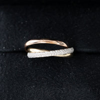 Cartier 18k Tri-Gold Paved Trinity Ring with Diamonds Size 57