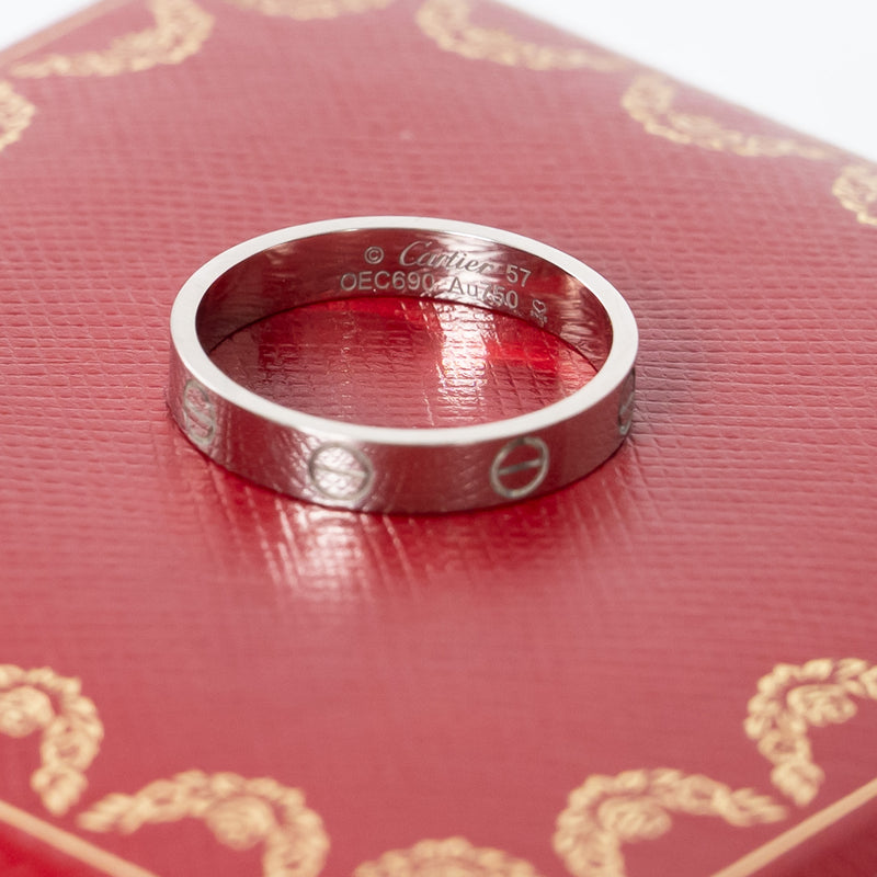 Cartier 18k White Gold Small Love Ring Size 57