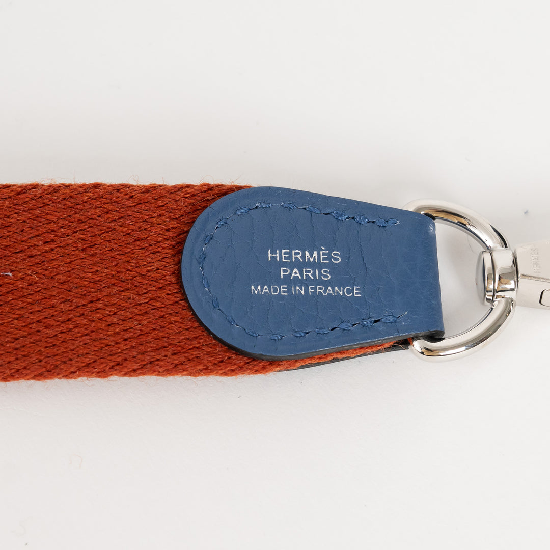 Hermes Blue Tie Clemence Leather Mini Evelyne 16