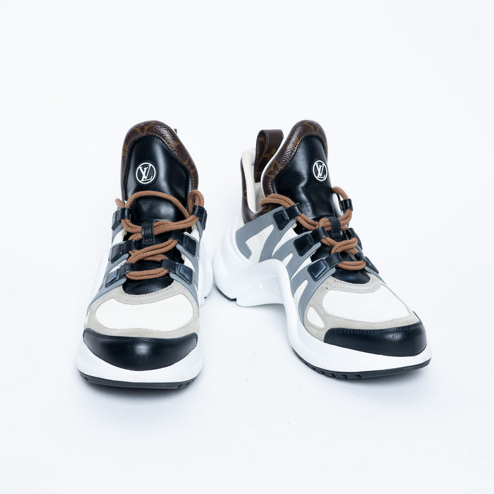 Louis Vuitton Leather and Monogram Canvas Arclight Sneakers Size 38