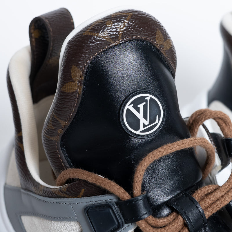 Louis Vuitton Leather and Monogram Canvas Arclight Sneakers Size 38