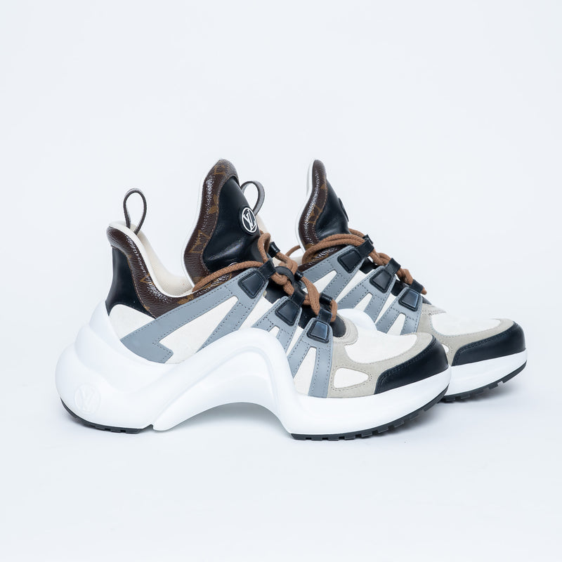 Louis Vuitton Leather and Monogram Canvas Arclight Sneakers Size 38