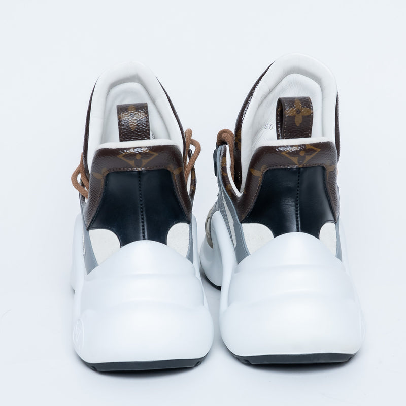 Louis Vuitton Leather and Monogram Canvas Arclight Sneakers Size 38