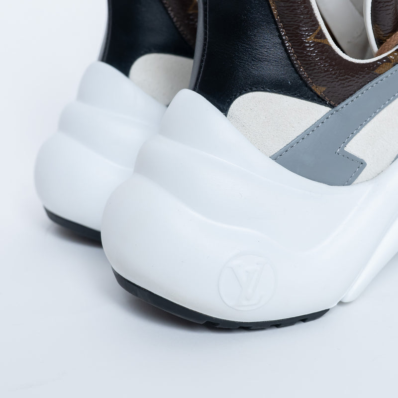 Louis Vuitton Leather and Monogram Canvas Arclight Sneakers Size 38