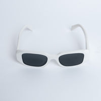 Prada White Rectangle Frame Sunglasses with Grey Lenses