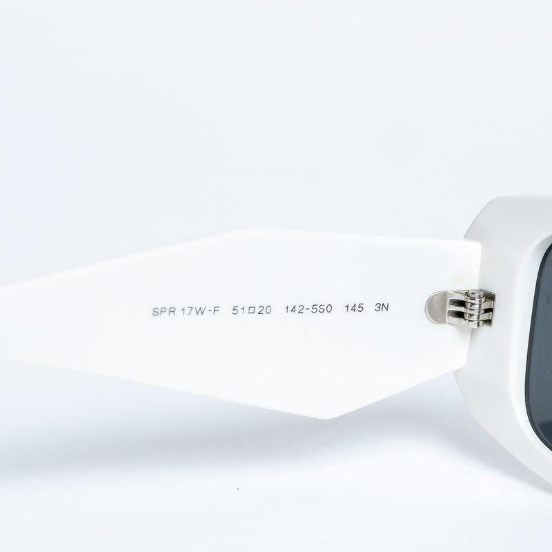 Prada White Rectangle Frame Sunglasses with Grey Lenses