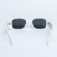 Prada White Rectangle Frame Sunglasses with Grey Lenses