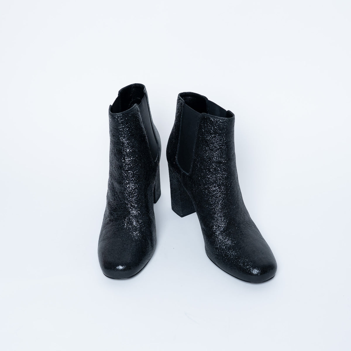 Saint Laurent Black Chelsea Boots with Block Heel Size 38