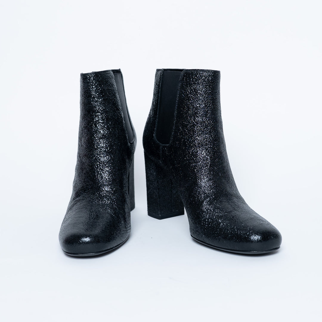 Saint Laurent Black Chelsea Boots with Block Heel Size 38