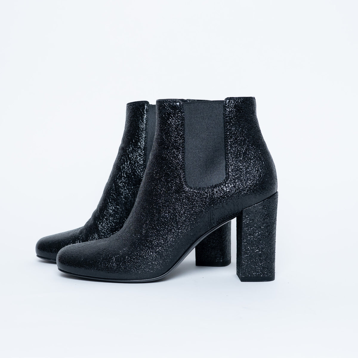 Saint Laurent Black Chelsea Boots with Block Heel Size 38