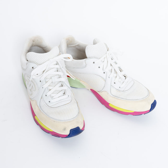 Pre-Loved Chanel™ Technical Mesh Multicolour Low Top Sneakers Size 40