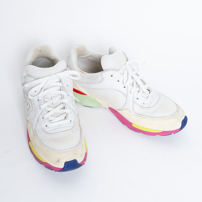 Pre-Loved Chanel™ Technical Mesh Multicolour Low Top Sneakers Size 40