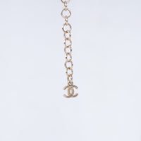 Pre-Loved Chanel™ Logo Drop Necklace with Pearl and Crystal Insets