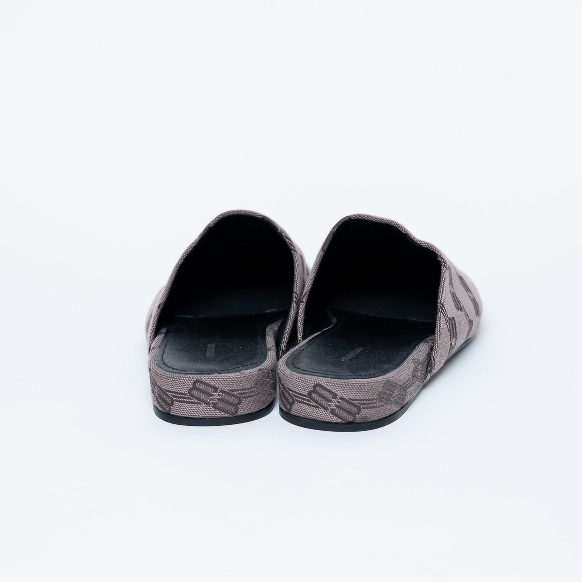Balenciaga "Cosy" Monogram Canvas Mules Size 38