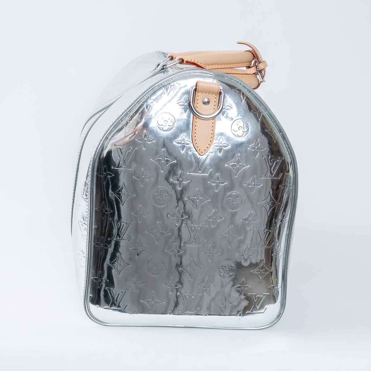 Louis Vuitton Metallic Silver Mirror Effect Bandouliere Keepall 50