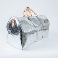 Louis Vuitton Metallic Silver Mirror Effect Bandouliere Keepall 50