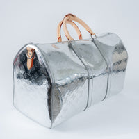 Louis Vuitton Metallic Silver Mirror Effect Bandouliere Keepall 50