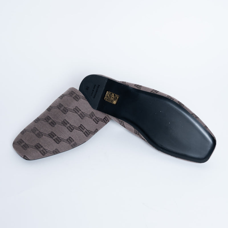 Balenciaga "Cosy" Monogram Canvas Mules Size 38