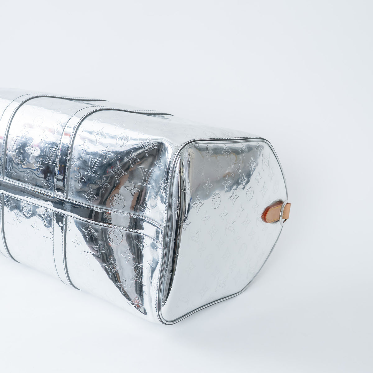 Louis Vuitton Metallic Silver Mirror Effect Bandouliere Keepall 50