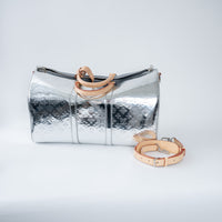 Louis Vuitton Metallic Silver Mirror Effect Bandouliere Keepall 50