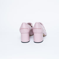 Valentino Blush Leather VLogo Pumps with Fringe Detail Size 41