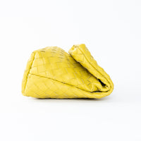 Bottega Veneta Yellow Nappa Intrecciato Fold Over Bag