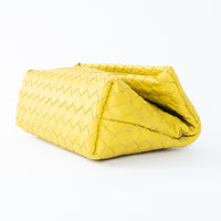 Bottega Veneta Yellow Nappa Intrecciato Fold Over Bag