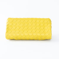 Bottega Veneta Yellow Nappa Intrecciato Fold Over Bag