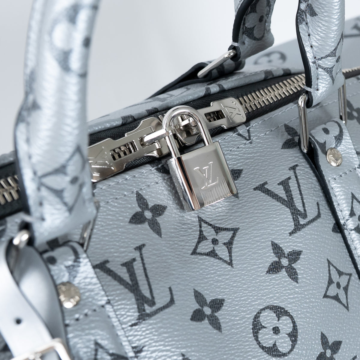 Louis Vuitton Monogram Shadow Metallic Bandouliere Keepall Size 50