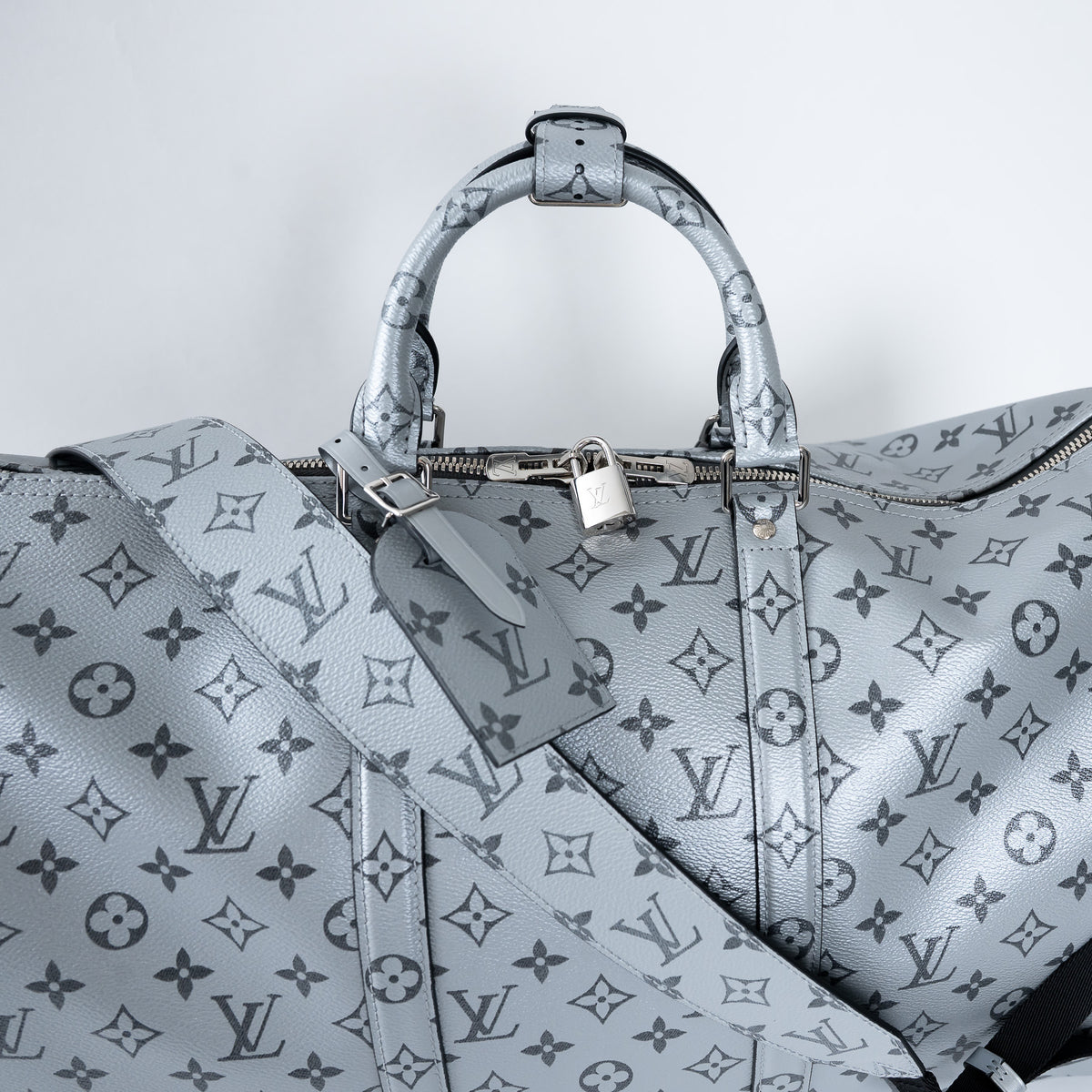 Louis Vuitton Monogram Shadow Metallic Bandouliere Keepall Size 50