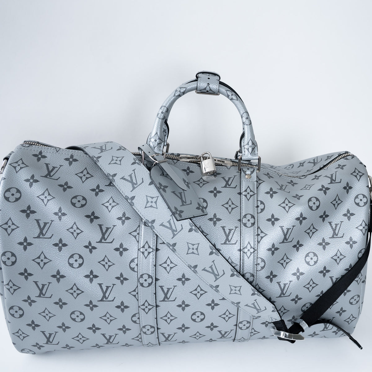 Louis Vuitton Monogram Shadow Metallic Bandouliere Keepall Size 50