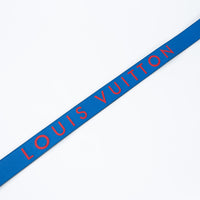 Louis Vuitton Blue Grained Leather Strap with Red Lettering