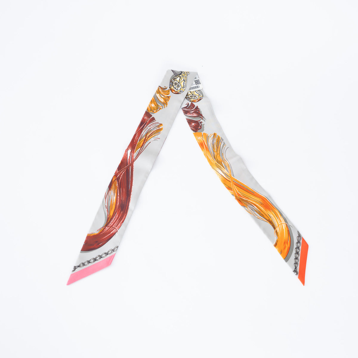 Hermes Tassel Print Silk Twilly