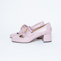 Valentino Blush Leather VLogo Pumps with Fringe Detail Size 41