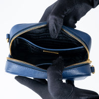 Prada Blue Saffiano Leather Crossbody Bag