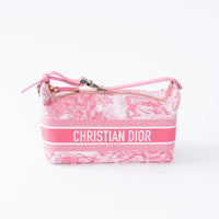 Dior White and Pink Technical Fabric Travel Nomad Pouch