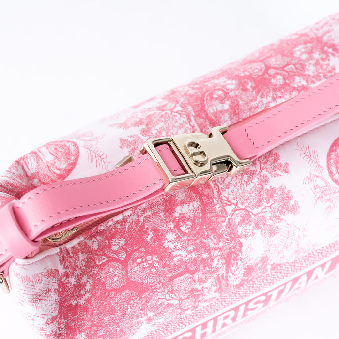 Dior White and Pink Technical Fabric Travel Nomad Pouch