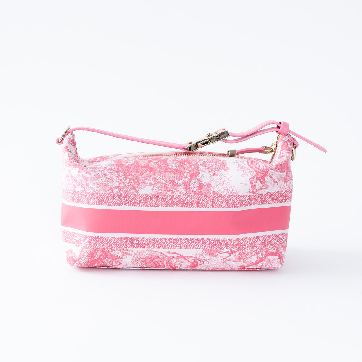 Dior White and Pink Technical Fabric Travel Nomad Pouch