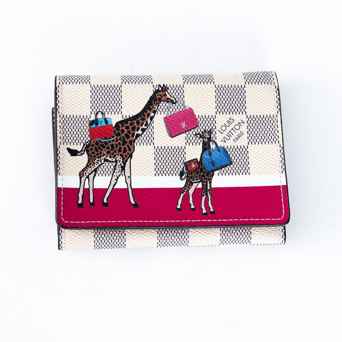 LV Damier Azur and Magenta Giraffe Print Wallet