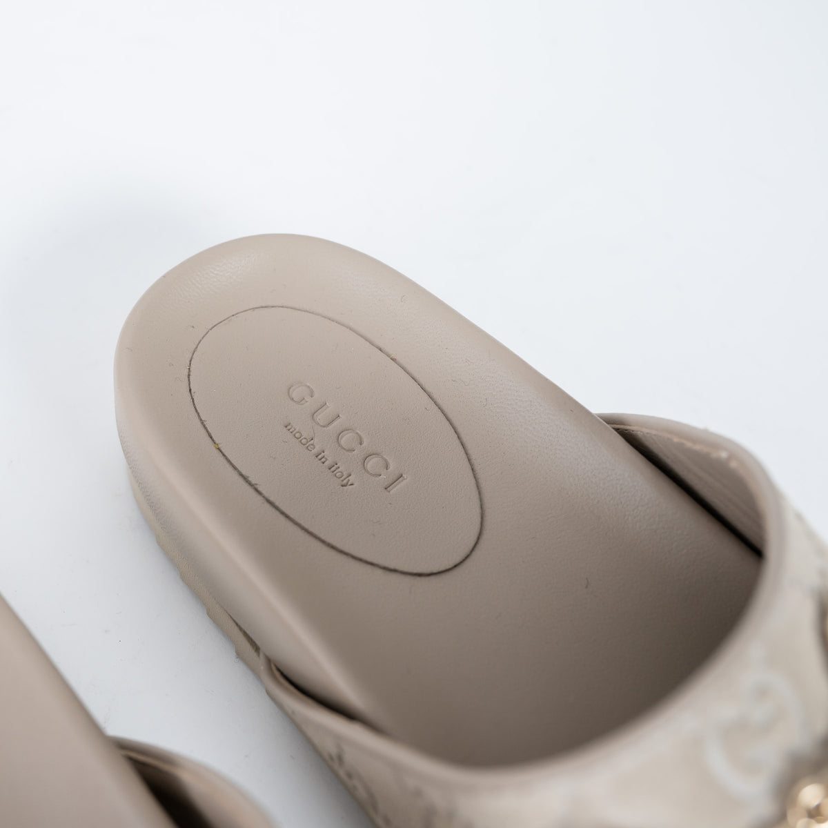 Gucci Monogram Grey Mules with Horsebit Detail Size 38.5/39