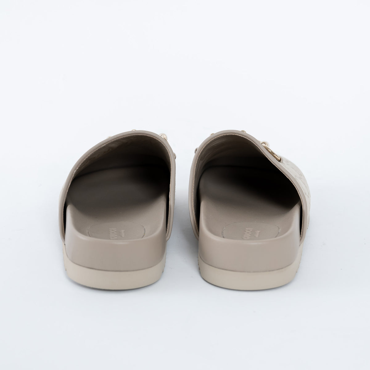 Gucci Monogram Grey Mules with Horsebit Detail Size 38.5/39