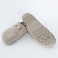 Gucci Monogram Grey Mules with Horsebit Detail Size 38.5/39