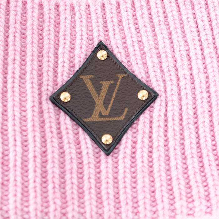 Louis Vuitton Pink Ribbed Knit Hats with Logo Detail
