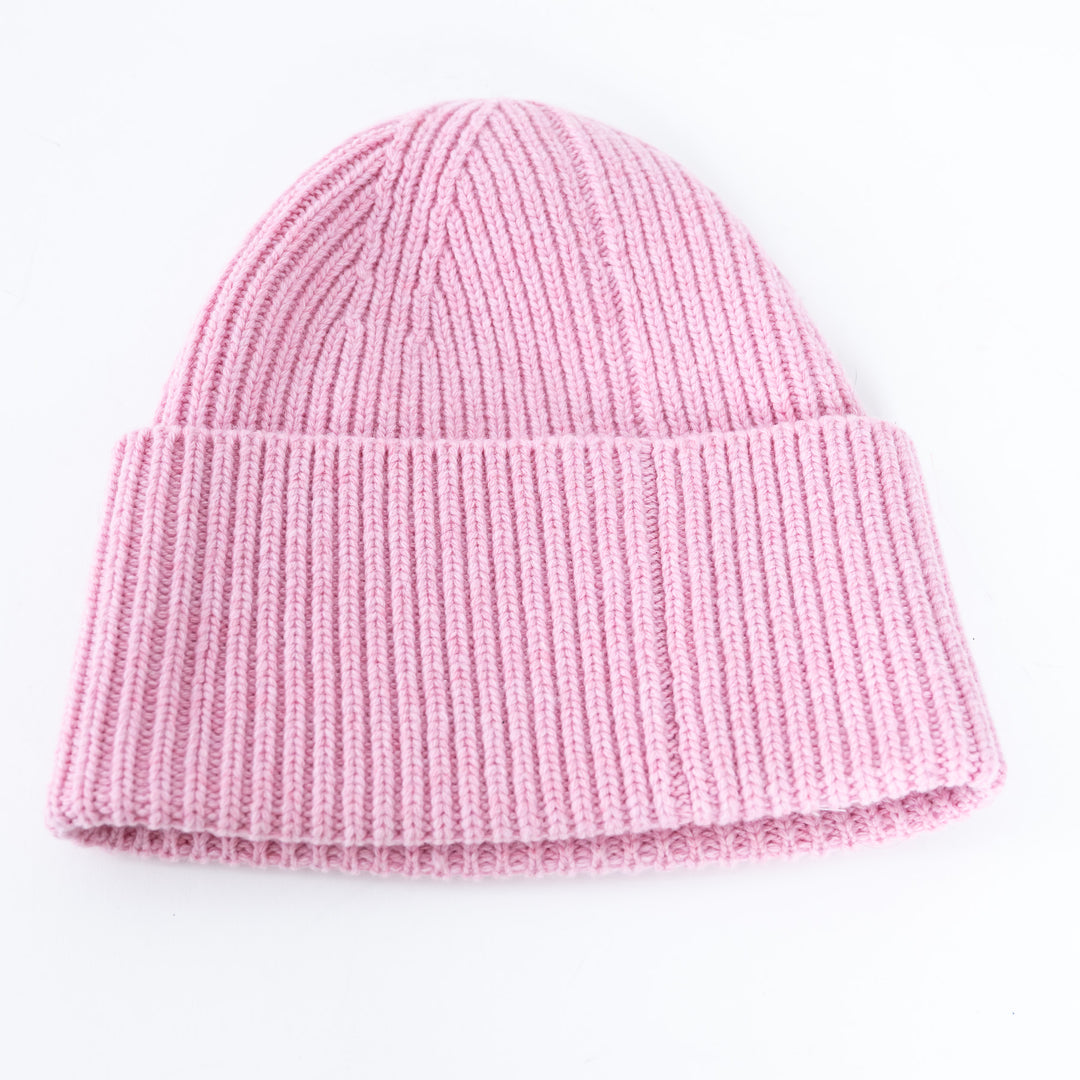 Louis Vuitton Pink Ribbed Knit Hats with Logo Detail