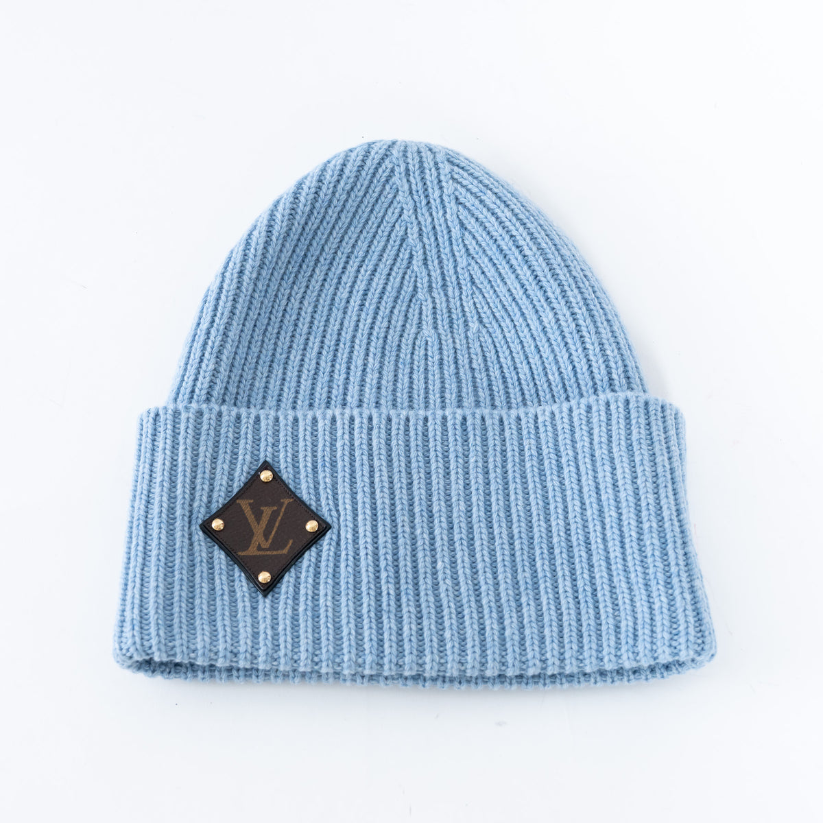 Louis Vuitton Pink/Blue Ribbed Knit Hats with Logo Detail