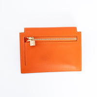 Hermes Orange Kelly Pocket Compact Wallet