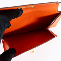 Hermes Orange Kelly Pocket Compact Wallet