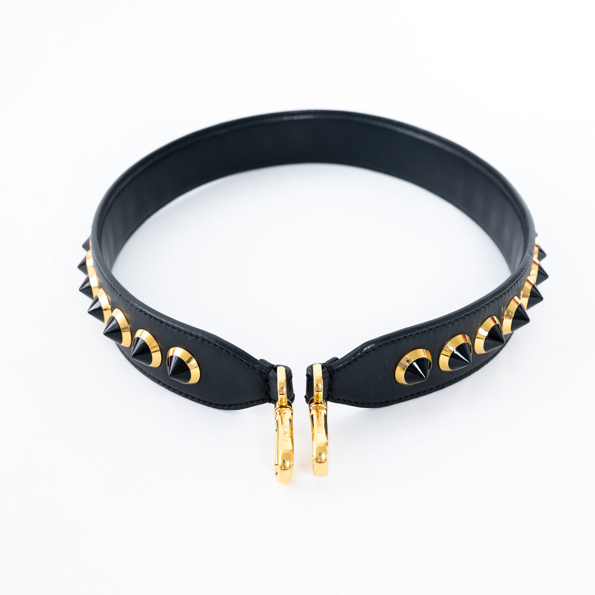 Fendi Black and Gold Studded Strap
