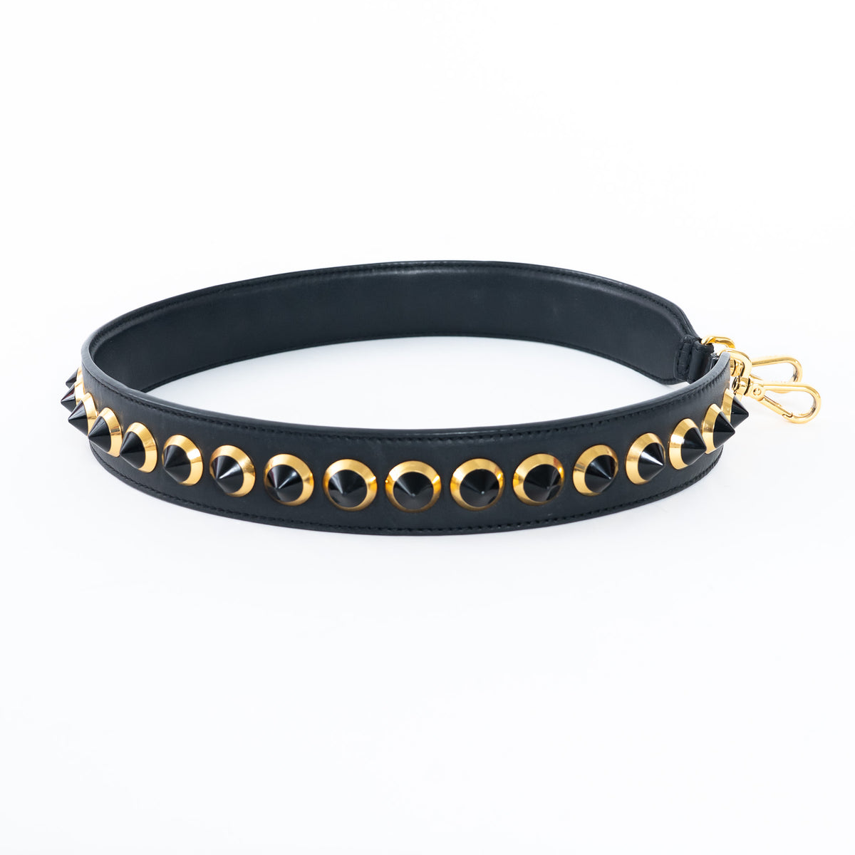 Fendi Black and Gold Studded Strap